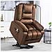 Poltrona Relax Alzapersona Reclinabile, Massaggiante E Riscaldata In Velluto, Marrone - Foto miniatura 2