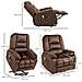 Poltrona Relax Alzapersona Reclinabile, Massaggiante E Riscaldata In Velluto, Marrone - Foto miniatura 3