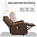 Poltrona Relax Alzapersona Reclinabile, Massaggiante E Riscaldata In Velluto, Marrone - Foto miniatura 6
