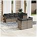 Set Divani da Giardino 7 pz con Cuscini Grigio in Polyrattan - Foto miniatura 2