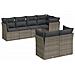 Set Divani da Giardino 7 pz con Cuscini Grigio in Polyrattan - Foto miniatura 1