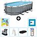 Piscina Fuori Terra - Ovale - 549x274x122 Cm - Grigio - Include Accessori Coordinati Cb34 - Foto miniatura 1