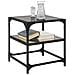 Tavolini Da Salotto Con Piano Vetro Nero 2pz 40x40x45cm Acciaio - Foto miniatura 2
