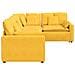 Divano Modulare con Cuscini in Tessuto a Coste Giallo Chiaro - Foto miniatura 7