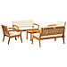 Set da Bistro 5 Pezzi con Cuscini - Legno Massello d'Acacia - Foto miniatura 1