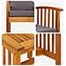 Set da Giardino 3 Pezzi con Cuscini in Legno Massello di Acacia - Foto miniatura 9