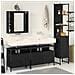 Set di Mobili per Bagno di 4 Pezzi in Rovere Nero e Legno Ingegnerizzato - Foto miniatura 2