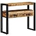 Tavolini  Neri 90x33x75 cm in Legno Massello di Mango e Metallo - Foto miniatura 1