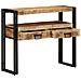 Tavolini  Neri 90x33x75 cm in Legno Massello di Mango e Metallo - Foto miniatura 2