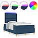 Letto a molle con materasso Blu 120 x 200 cm Tessuto - Foto miniatura 4