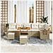 Set Divano da Giardino con cuscino 9 pcs Beige Poly Rattan - Foto miniatura 3