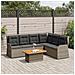 Set Divani da Giardino 5 pz con Cuscini in Polyrattan Grigio - Foto miniatura 2