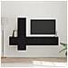 Set mobile TV 5 pcs Rovere nero 181 x 30 x 120 cm - Foto miniatura 2