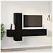 Set mobile TV 5 pcs Rovere nero 181 x 30 x 120 cm - Foto miniatura 4