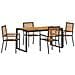 Set da Pranzo per Giardino 5 pcs Nero e Marrone polyrattan - Foto miniatura 1
