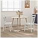 Sedia da pranzo 2 pcs Bianco Legno di gomma solido - Foto miniatura 3