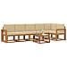 Set di divani da esterno con cuscino 7 pcs Naturale e Beige - Foto miniatura 3