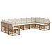 Set di divani da esterno 10 pcs Naturale e Bianco Crema - Foto miniatura 1
