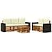 Set divani con cuscino 6 pcs Legno di Acacia Massello - Foto miniatura 1