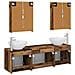 Set di Armadi da Bagno 5 pcs Legno antico Legno ingegnerizzato - Foto miniatura 8