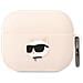 Karl Lagerfeld Klaprunchp Airpods Pro Custodia Rosa /rosa Silikon Choupette Head 3d - Foto miniatura 1