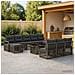 Set Divano da Giardino 11 pz Grigio e Grigio Scuro polyrattan - Foto miniatura 9