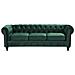 Set Di Divano E Poltrona Vintage In Tessuto Verde Chesterfield - Foto miniatura 9