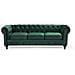 Set Di Divano E Poltrona Vintage In Tessuto Verde Chesterfield - Foto miniatura 16
