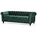 Set Di Divano E Poltrona Vintage In Tessuto Verde Chesterfield - Foto miniatura 17