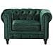 Set Di Divano E Poltrona Vintage In Tessuto Verde Chesterfield - Foto miniatura 22