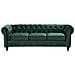 Set Di Divano E Poltrona Vintage In Tessuto Verde Chesterfield - Foto miniatura 23