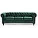 Set Di Divano E Poltrona Vintage In Tessuto Verde Chesterfield - Foto miniatura 7