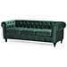 Set Di Divano E Poltrona Vintage In Tessuto Verde Chesterfield - Foto miniatura 3