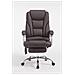 Sedia da ufficio massaggiante PACIFIC, poltrona relax con poggiapiedi estraibile, altezza regolabile, in similpelle, ergonomica, girevole, con ruote, capacità di carico massimo 150 kg marrone - Foto miniatura 2