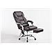 Sedia da ufficio massaggiante PACIFIC, poltrona relax con poggiapiedi estraibile, altezza regolabile, in similpelle, ergonomica, girevole, con ruote, capacità di carico massimo 150 kg marrone - Foto miniatura 3