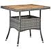Tavolo Da Pranzo Esterno Grigio Polyrattan E Massello D'acacia - Foto miniatura 1