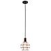 Lampada A Sospensione Industriale E Retrò Nera, Rame 1 Luce Con Paralume In Filo, E27 - Foto miniatura 2