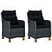 Set Divani da Giardino 3 pz con Cuscini Polyrattan Grigio Scuro - Foto miniatura 3