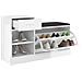 Panca Porta Scarpe Bianco Lucido 94,5x31x57cm Legno Multistrato - Foto miniatura 3