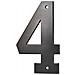 Targa Numero Civico 4, altezza 80mm Nero Metallo, Da Avvitare - - Foto miniatura 1