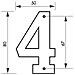 Targa Numero Civico 4, altezza 80mm Nero Metallo, Da Avvitare - - Foto miniatura 2