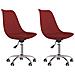 Sedie Da Pranzo Girevoli 2 Pz Rosso Vino In Tessuto - Foto miniatura 2