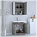 Set Di Mobili Da Bagno 2 Pz Grigio Sonoma In Legno Multistrato - Foto miniatura 3