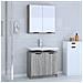 Set Di Mobili Da Bagno 2 Pz Grigio Sonoma In Legno Multistrato - Foto miniatura 1