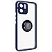 Cover Per Xiaomi Redmi A1 E A2 Bimateria Anello Metallico Supporto Blu - Foto miniatura 4