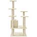 Albero Per Gatti Con Pali Tiragraffi In Sisal Crema 110 Cm - Foto miniatura 5