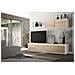 Parete Attrezzata Savannah, Mobile Da Soggiorno Porta Tv, Composizione Set Salotto, Set Salotto Con Pensile, 200x41h43 Cm, Bianco E Rovere - Foto miniatura 1