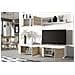 Parete Attrezzata Savannah, Mobile Da Soggiorno Porta Tv, Composizione Set Salotto, Set Salotto Con Pensile, 200x41h43 Cm, Bianco E Rovere - Foto miniatura 4