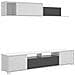 Parete Attrezzata Gruf, Set Da Soggiorno Porta Tv, Mobile Salotto Multiuso, 200x41h180 Cm, Bianco E Antracite - Foto miniatura 2