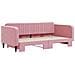 Divano Letto Con Letto Estraibile Rosa 100x200 Cm In Velluto - Foto miniatura 3